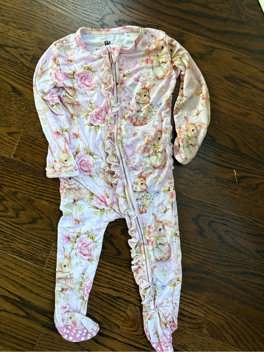 Bums and Roses bunny Footed One-Piece